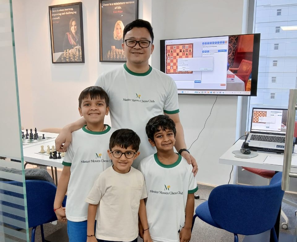 Students playing chess